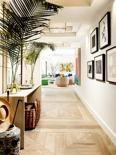 Hakwood bespoke parquet tiles at beach house in Florida, USA